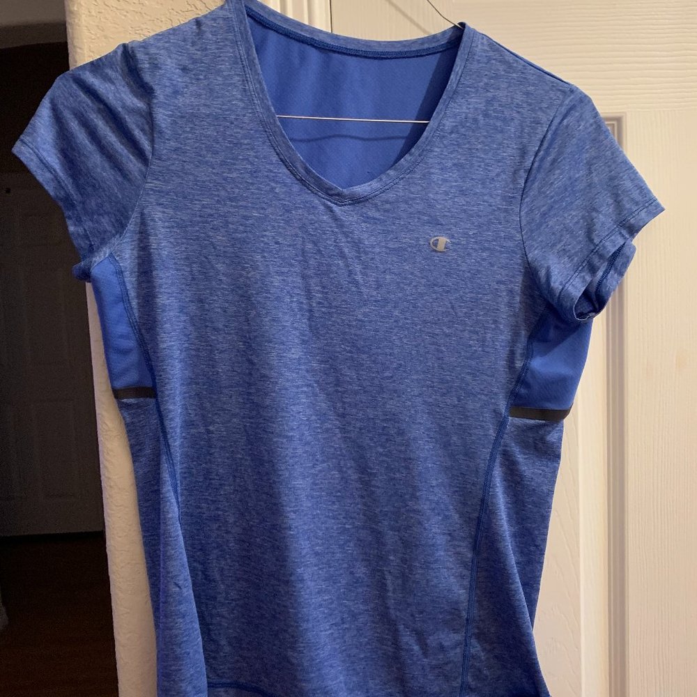 Champion Perfomance Blue V-Neck Vapor T-Shirt M